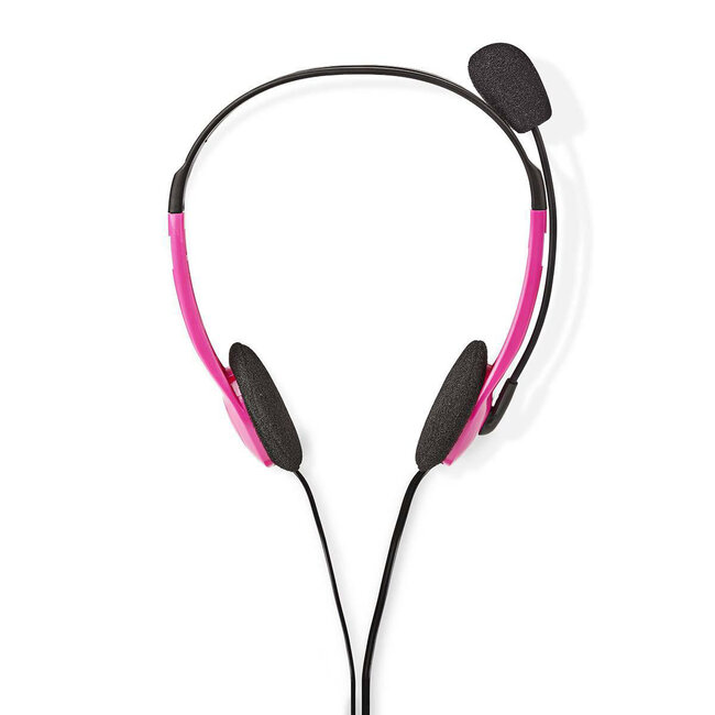 Nedis Stereo On-Ear Headset - 2x 3,5mm Klinke / Pink - 2 Meter