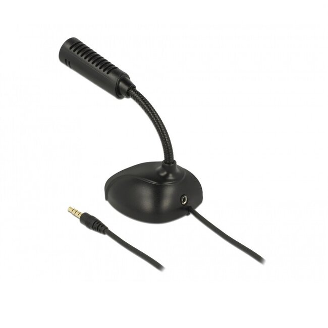 DeLOCK Tischmikrofon für Smart Media Geräte - 1x 3,5mm Klinke / Schwarz - 1,7 m