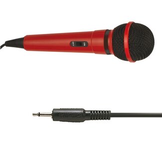 Mr Entertainer Mr Entertainer Karaoke-Mikrofon mit Kabel - 3,5mm Klinke / Rot - 2,8 Meter
