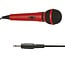 Mr Entertainer Karaoke-Mikrofon mit Kabel - 3,5mm Klinke / Rot - 2,8 Meter