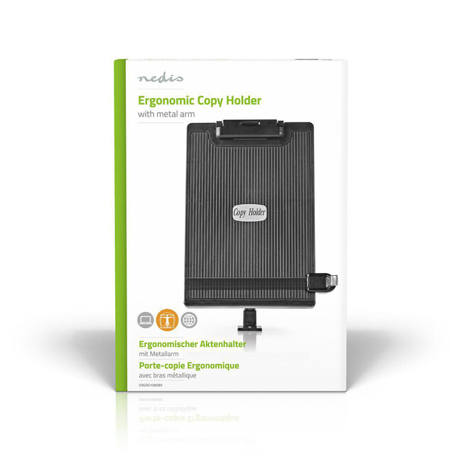Nedis Dokumentenhalter mit Klemme / Schwarz