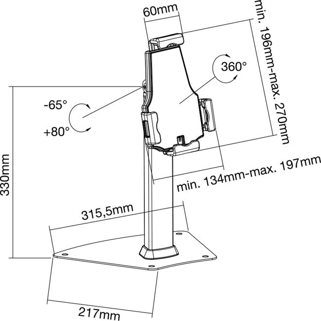 InLine Tablet-Tischständer mit Diebstahlsicherung / Schwarz/Grau