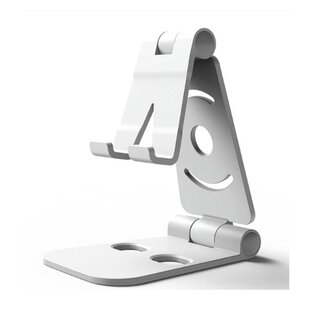 Dolphix Tischhalterung mit Doppelgelenk für Smartphones / Weiß