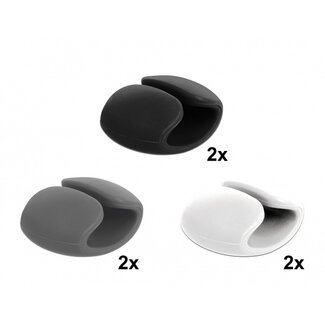 DeLOCK Kabelhalter für mehrere Kabel - 6 Stück / Schwarz/Weiß/Grau