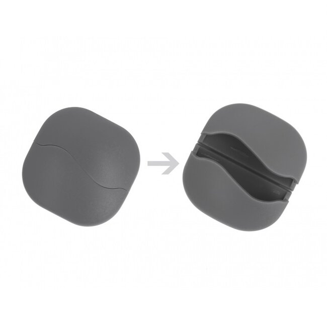 Selbstklebende Kabelhalter mit Klemmverschluss für 1 Kabel / Schwarz/Weiß/Grau