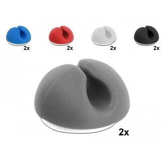 DeLOCK Selbstklebende Mini-Kabelhalter für 1 Kabel – 10 Stück / verschiedene Farben