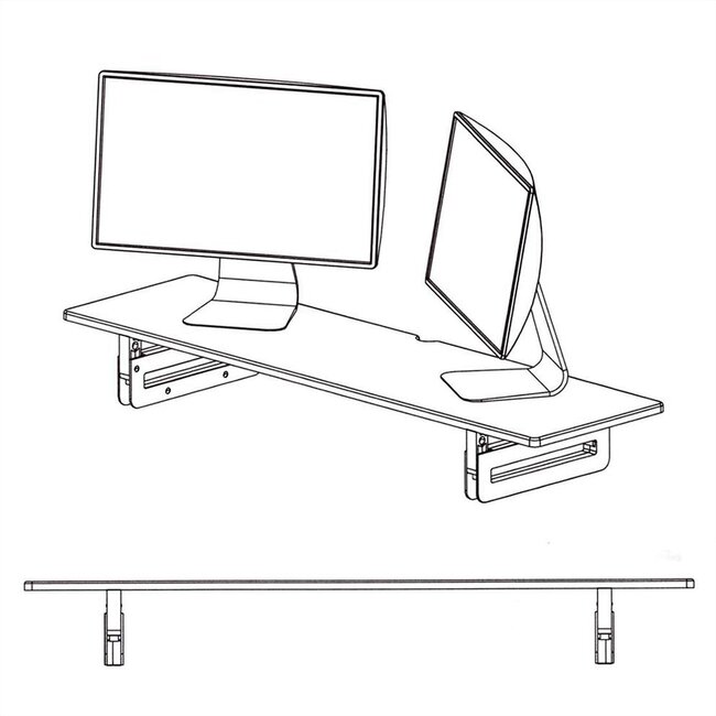 Value ergonomischer Monitorständer XXL / Schwarz