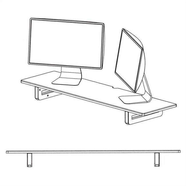 Value ergonomischer Monitorständer XXL / Schwarz
