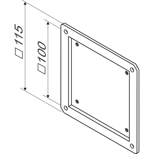 VESA-Adapter VESA 75 (Halterung) auf VESA 100 (Monitor) / Schwarz