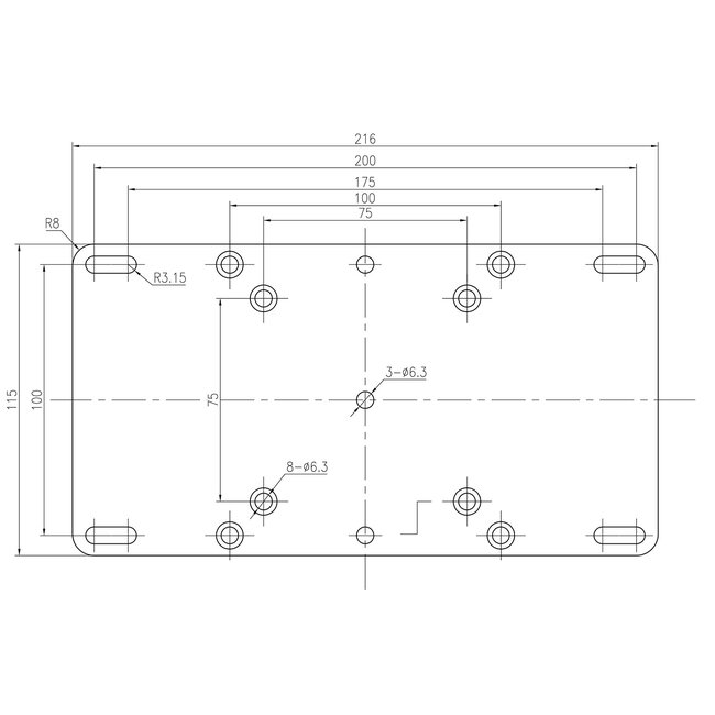 VESA Adapter VESA 75/100 auf VESA 200/100 Monitorhalterung schwarz