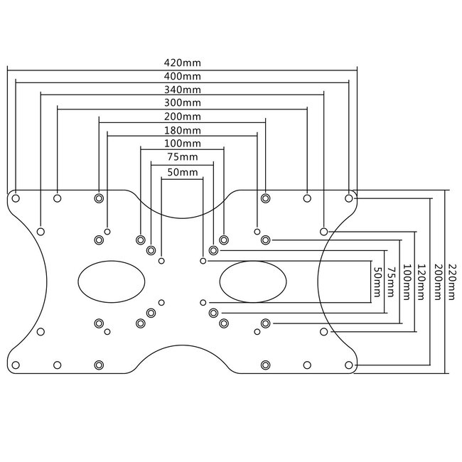 VESA-Adapter 50/75/100/200 auf 300/200 & 400/200 Monitorhalterung Grau