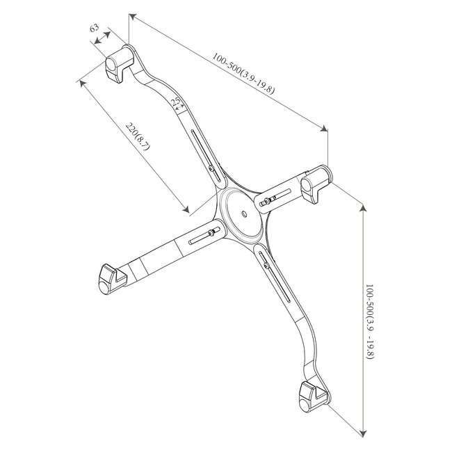 VESA Adapter 50/75/100 auf Non-VESA Monitorhalterung Schwarz