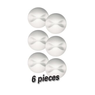 MaxTrack Selbstklebende Kabelhalter für 1 Kabel - 6 Stück / Weiß