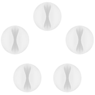 Goobay Selbstklebende Kabelhalter für 1 Kabel – 5 Stück / Weiß