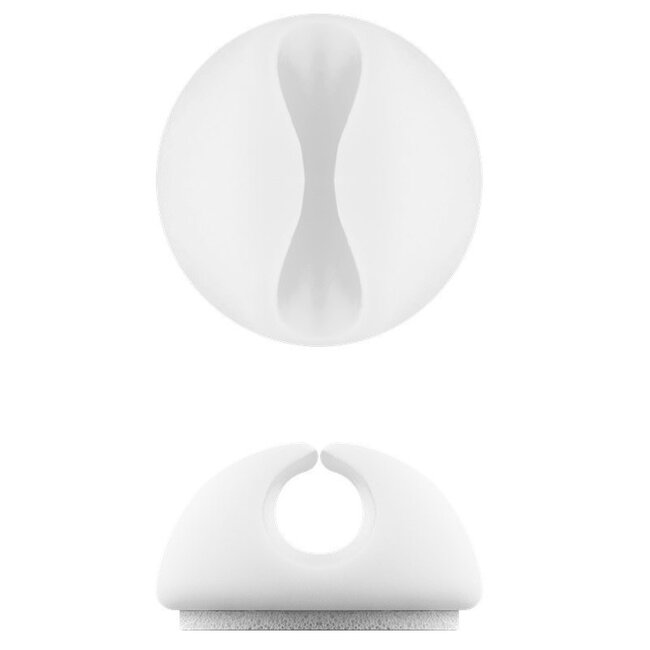 Selbstklebende Kabelhalter für 1 Kabel – 5 Stück / Weiß