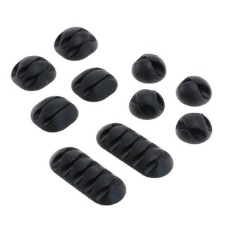 OTB Selbstklebende Kabelhalter Set – 10 Stück, Schwarz