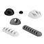 Selbstklebende Kabelhalter Set – 6 Stück / Schwarz/Weiß/Grau