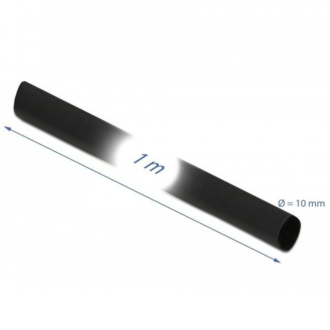 Schrumpfschlauch 1m - 10mm auf 5mm - 1 Stück / schwarz