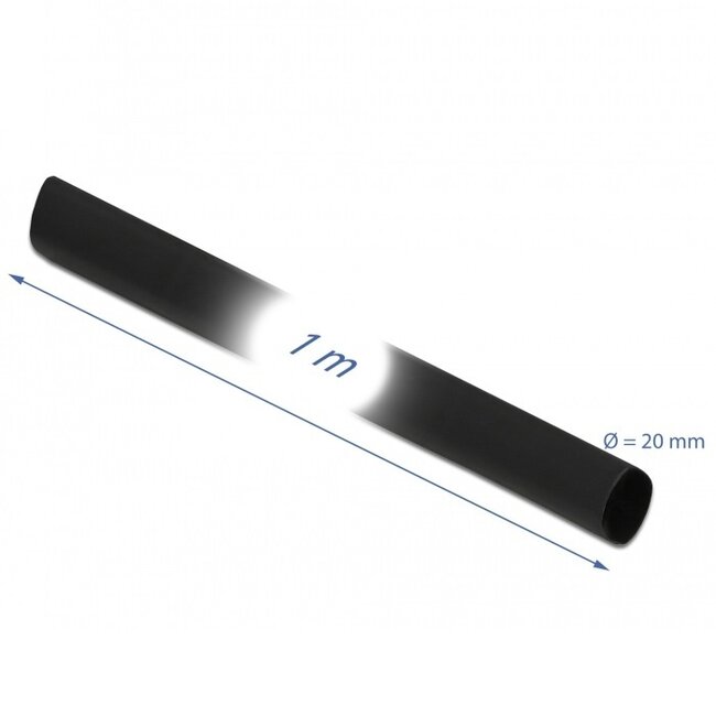 Schrumpfschlauch 1m - 20mm auf 10mm - 1 Stück / schwarz