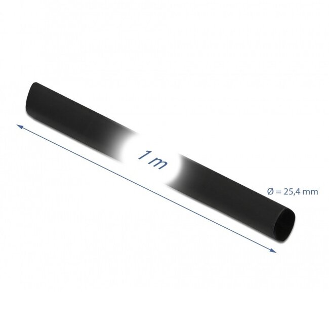 Schrumpfschlauch 1m - 25,4mm auf 6,35mm - 1 Stück / schwarz