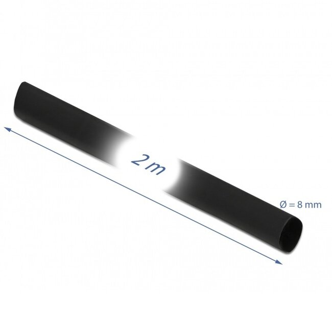 Schrumpfschlauch 2m - 8mm auf 4mm - 1 Stück / schwarz