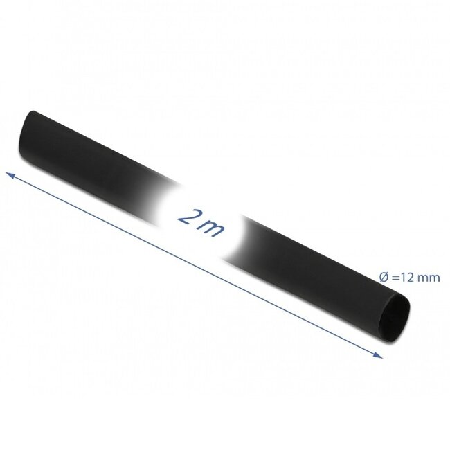 Schrumpfschlauch 2m - 12mm auf 6mm - 1 Stück / schwarz