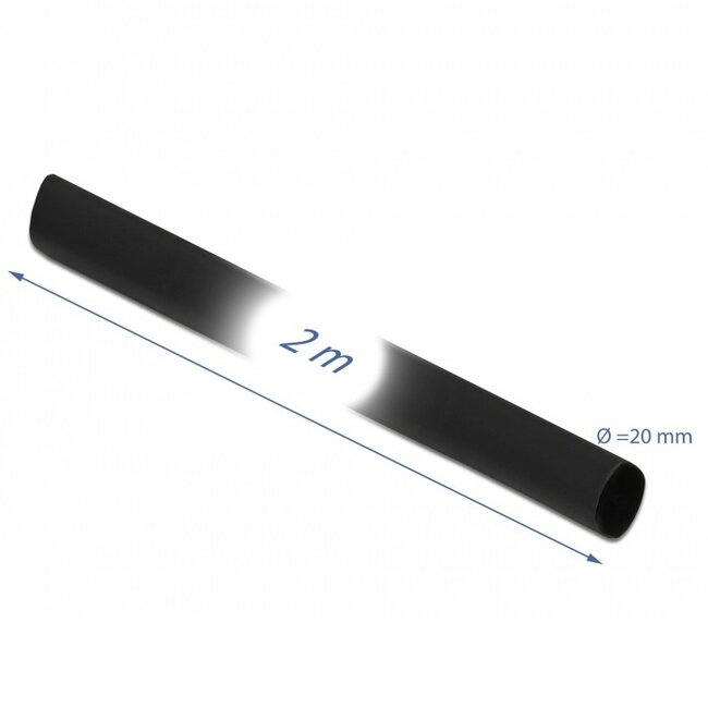 Schrumpfschlauch 2m - 20mm auf 10mm - 1 Stück / schwarz