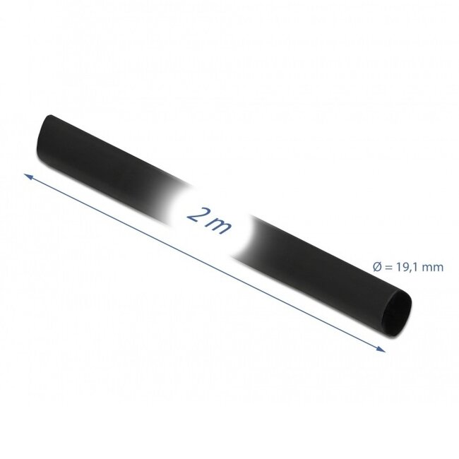 Schrumpfschlauch 2m - 19,1mm auf 4,78mm - 1 Stück / schwarz
