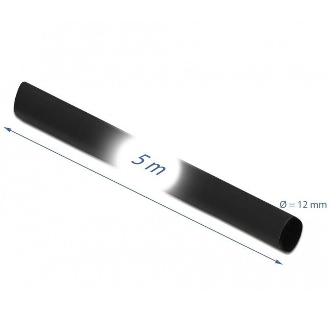 Schrumpfschlauch 5m - 12mm auf 6mm - 1 Stück / schwarz