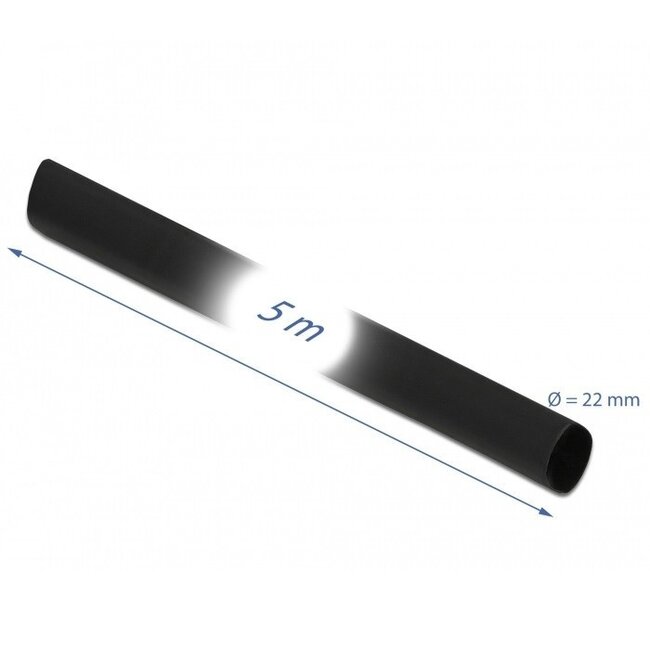 Schrumpfschlauch 5m - 22mm auf 11mm - 1 Stück / schwarz