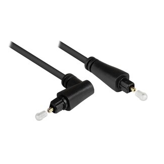 Goobay Digitale optische Toslink Audiokabel mit Winkelstecker und drehbarem Kopf - 4mm / Schwarz - 1 Meter