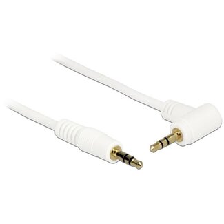 DeLOCK 3,5mm Stereo-Audiokabel gewinkelt vergoldet weiß 2m