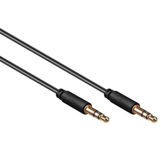 Goobay 3,5mm Stereo-Audiokabel Slim / Schwarz - 1 Meter