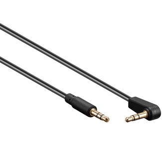 Goobay 3,5mm Stereo-Audiokabel Slim Winkelstecker Schwarz 1,5m