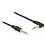 3,5mm Stereo Audio Slim Kabel 0,5m Winkel Stecker Schwarz