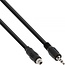 3,5mm Klinkenstecker (m) - 3,5mm Klinkenbuchse (w) Adapter mit Einbaustecker / Schwarz - 0,60 m