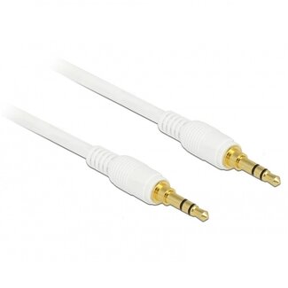 DeLOCK 3,5mm Stereo Audio Slim Kabel mit Extra Platz / Weiß - 3 Meter
