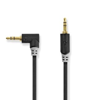 Nedis Nedis 3,5mm Stereo Audio Kabel - Winkelstecker / Schwarz - 1 Meter