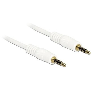 DeLOCK 3,5mm 4-poliges Audio/Video Kabel AWG24 Weiß - 5 Meter