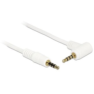 DeLOCK 3,5mm 4-pol Audio/Video Kabel AWG24 - Winkelstecker Weiß - 0,5m
