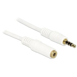 DeLOCK 3,5mm 4-poliges Audio/Video Verlängerungskabel AWG24 Weiß - 0,50 m
