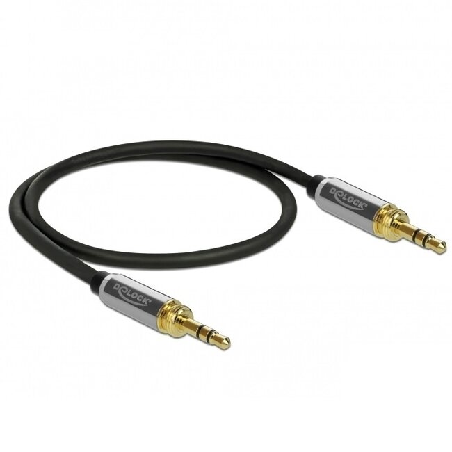 Premium 3,5mm Stereo-Audiokabel mit schraubbaren 6,35mm Jack-Adaptern / Schwarz - 3 Meter