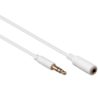 S-Impuls 3,5mm Stereo Audio Verlängerungskabel Slim Weiß - 1,5m