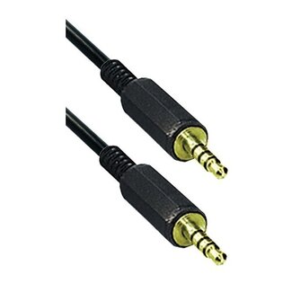 MaxTrack 3,5mm 4-poliges Audio/Video Kabel Schwarz - 1 Meter