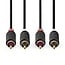 Nedis Tulp Stereo Audiokabel Schwarz – 10 Meter