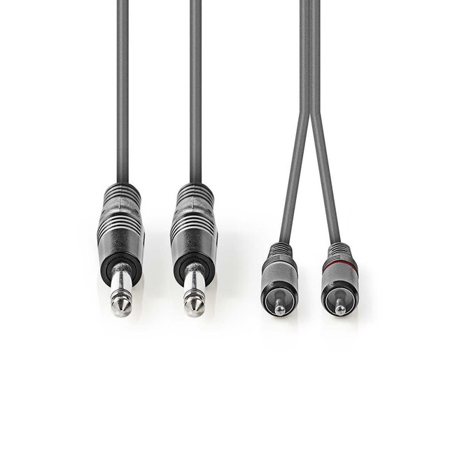 Nedis 2x 6,35mm Klinke auf Cinch Stereo Audiokabel - 1,5 m