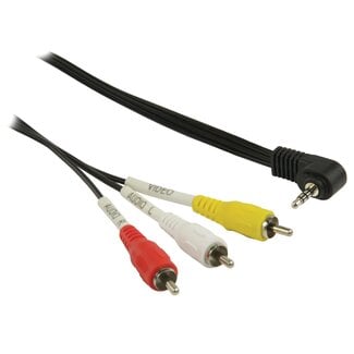 MaxTrack 3,5mm 4-poliger Winkel-Klinkenstecker - Composite Audio Video Kabel - Version Links/Video/Masse/Rechts (TRRS) - 2 Meter
