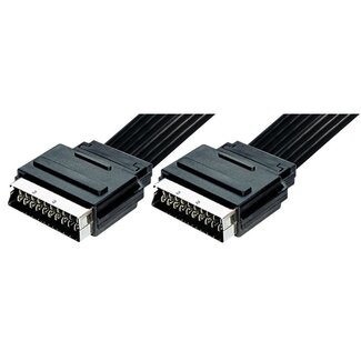MaxTrack 21-poliges Scart-Kabel flach schwarz 0,5 m