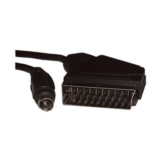 COM S-VHS (m) - Scart (m) Kabel Schwarz 1,8 m