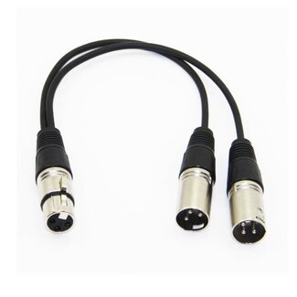 Coretek 1x XLR (w) - 2x XLR (m) Audio-Splitter - 0,20 m